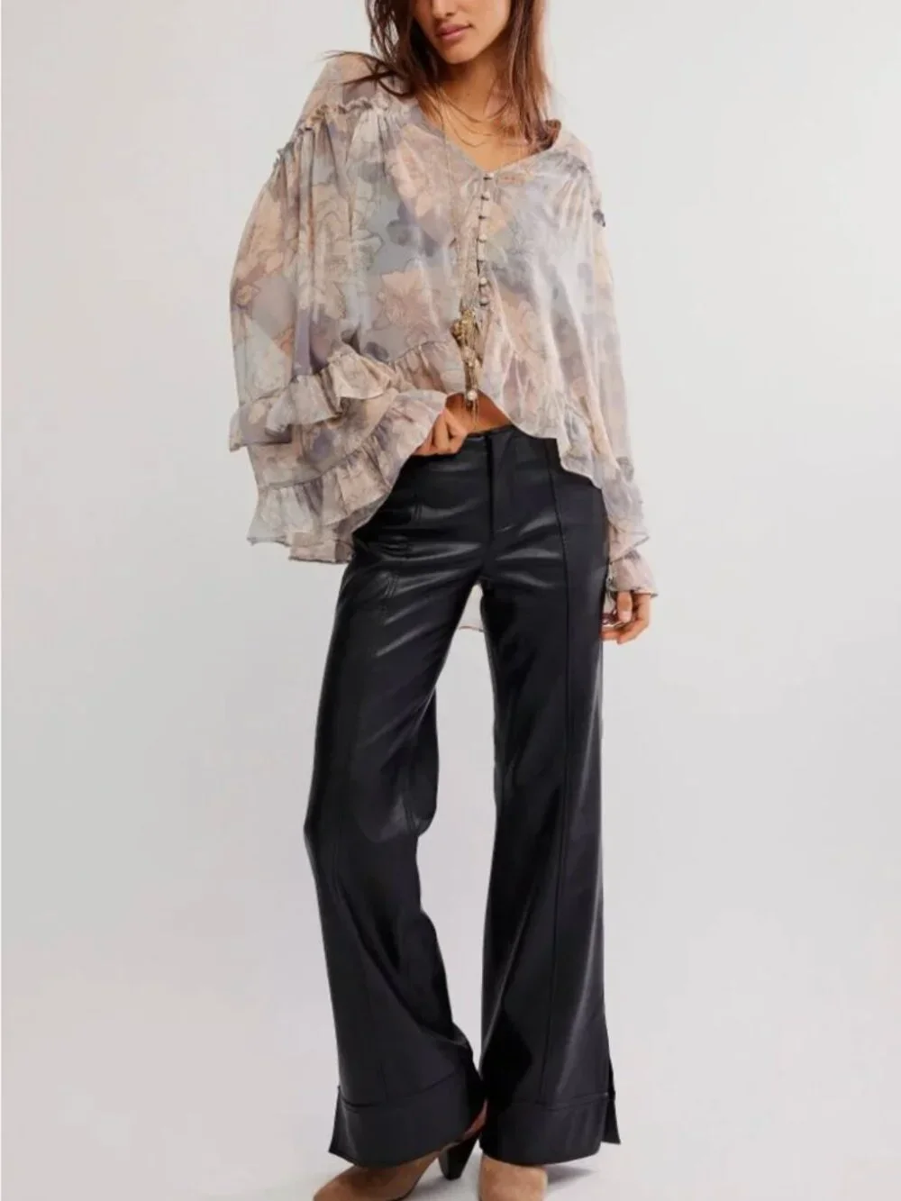 FREE PEOPLE NWT Glow Up Vegan Pants / Black
